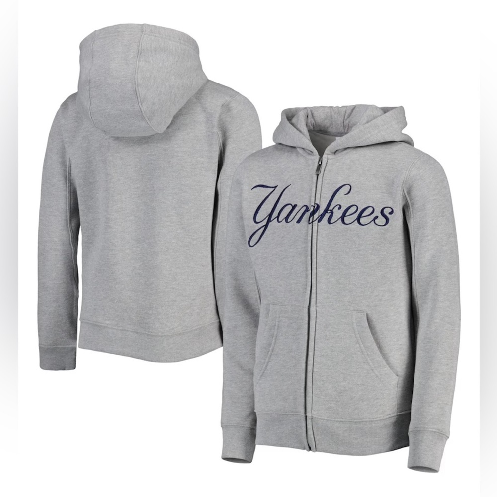 Genuine Merchandise Gray Yankees Zip-Up Hoodie